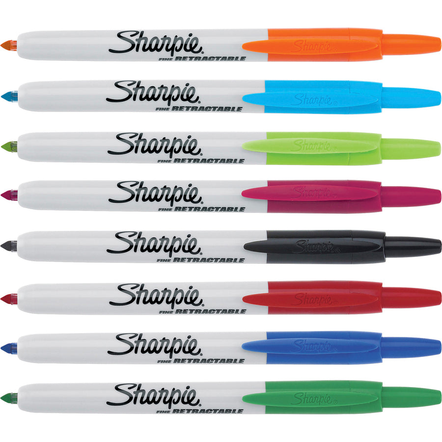 SHARPIE Retractable Fine Point Permanent Markers, 8 Colored Markers (32730PP)
