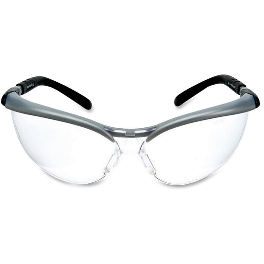 3M BX Protective Eyewear – Adjustable Safety Glasses Silver/Black, Anti-Fog Clear Lens (113800000020)
