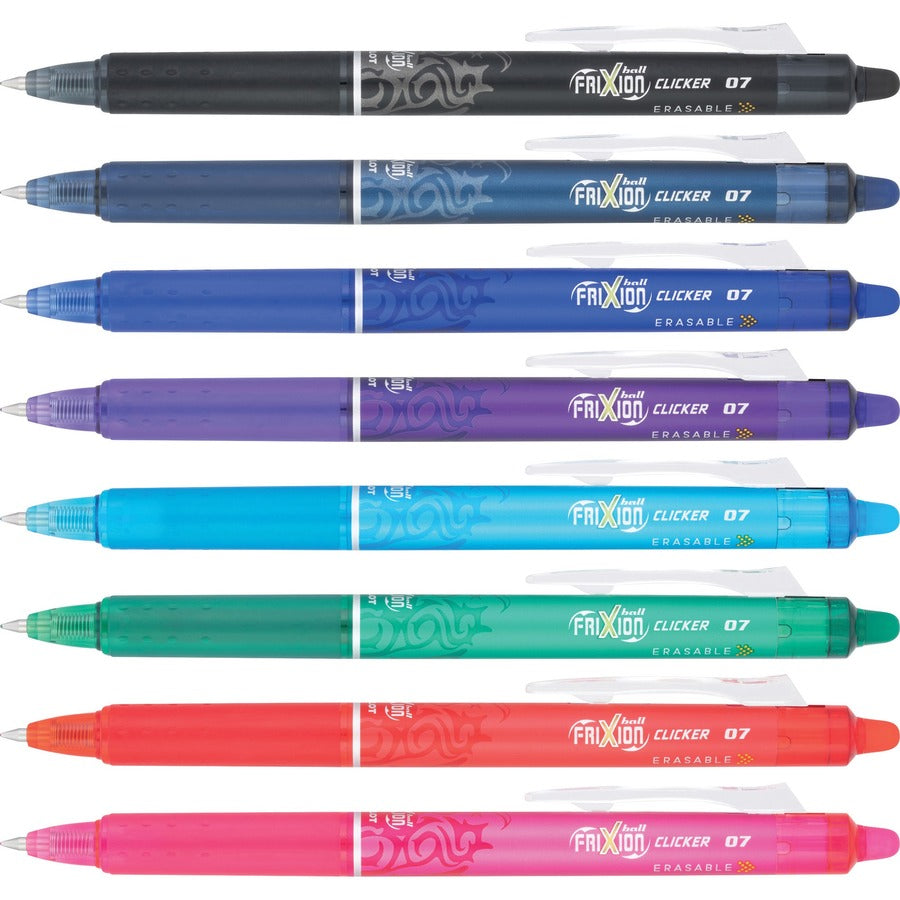Pilot FriXion Erasable Gel Pens – 0.7mm Fine Point, Retractable, Assorted Colors, 8-Pack