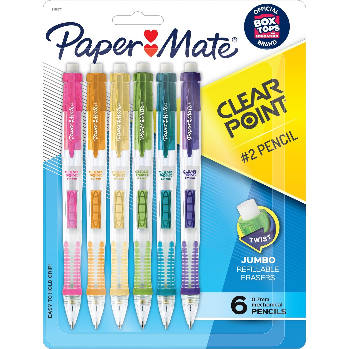 Paper Mate Clearpoint Mechanical Pencils 0.7 mm Lead - Assorted Barrel - 6 / Pack