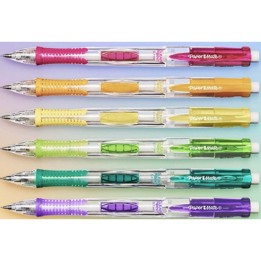 Paper Mate Clearpoint Mechanical Pencils 0.7 mm Lead - Assorted Barrel - 6 / Pack