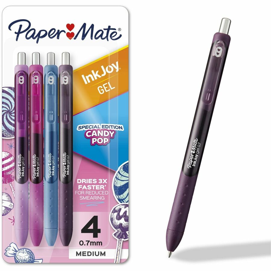 Paper Mate InkJoy Gel Pens, Candy Pop Colors, Medium (0.7mm) Point, 4 Count
