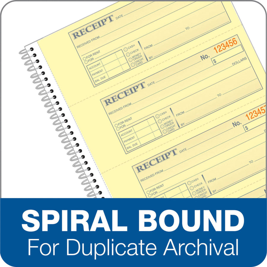 Adams Spiral Money Rent Receipt Books, 2 Part, 5-1/4" x 11", 1 each