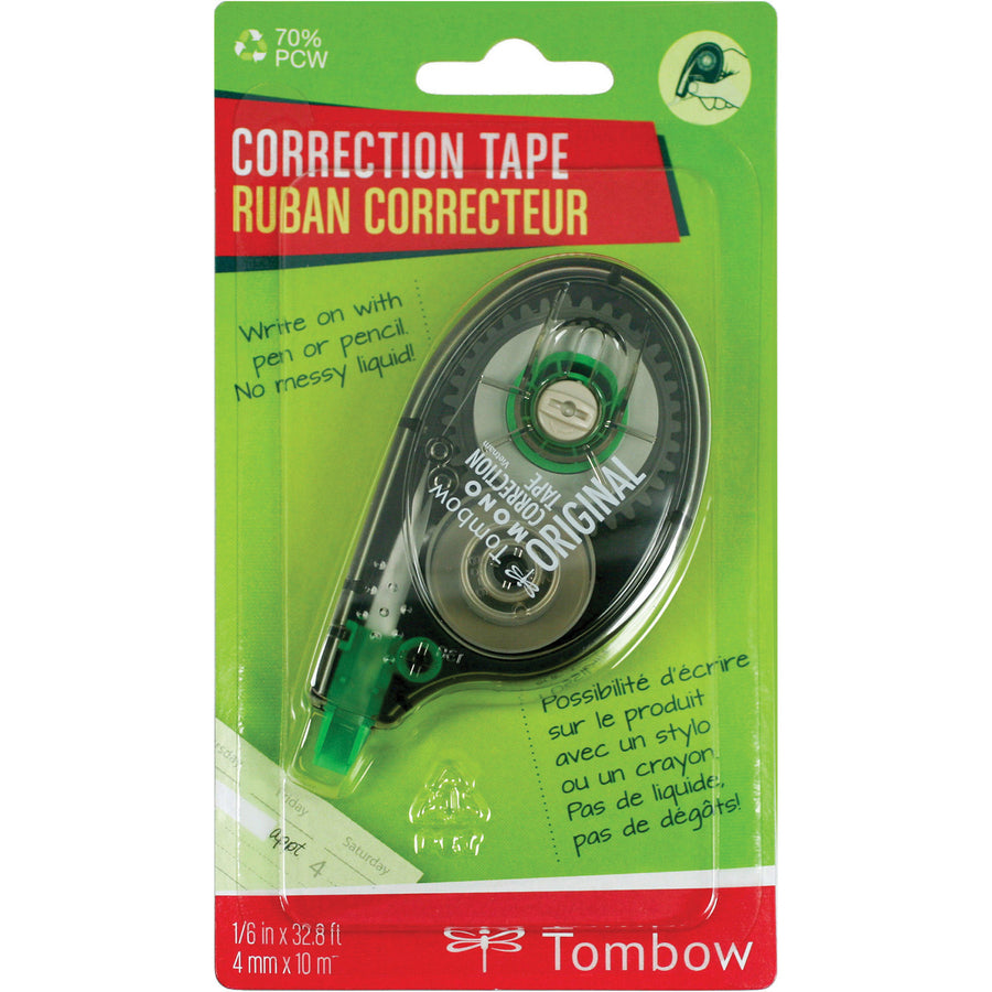 Tombow Original Mono Correction Tape – 0.16" x 32.81 ft, White (68620)