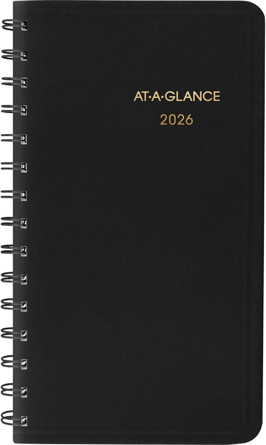 2026 Pocket Calendar by AT-A-GLANCE, Weekly Planner, Unruled, Black (700350526)