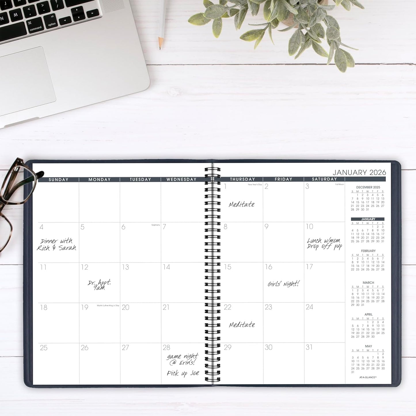 AT-A-GLANCE 2026 Planner, Monthly, 9" x 11", Large, Navy (702602026)