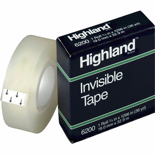Highland 6200 Invisible Tape, 0.75 Inch x 36 Yards, Matte (MMM6200341296)