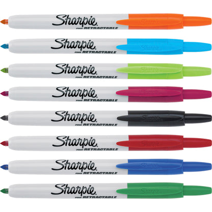 SHARPIE Retractable Fine Point Permanent Markers, 8 Colored Markers (32730PP)