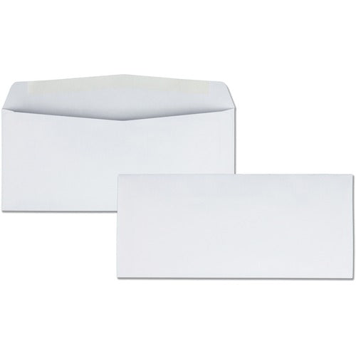 Business Source #10 White Wove Envelopes 9.5"x4.125" Gummed Seal 24lb 500/Box