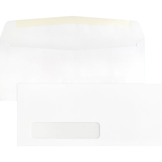 Business Source Economical No. 10 Window Envelopes, 4-1/8" x 9-1/2", 24 lb White Wove, 500/Box (BSN42251)