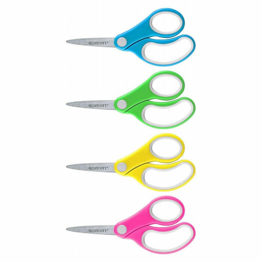 Westcott Soft Handle 5" Pointed Kids Scissors Stainless Steel, Assorted ACM14727