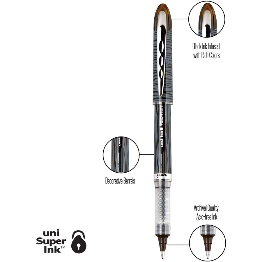 uni-ball, UBC1858842, Vision Elite Designer Series Rollerball Pen, 4 / Pack