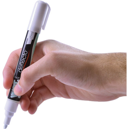 Deflecto Wet Erase Markers, Medium Chisel Tip, White, 4/Pack (SMA510V4WT)