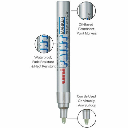 Uni-Paint PX-20 Oil-Based Paint Marker, Medium Line, Choose Color