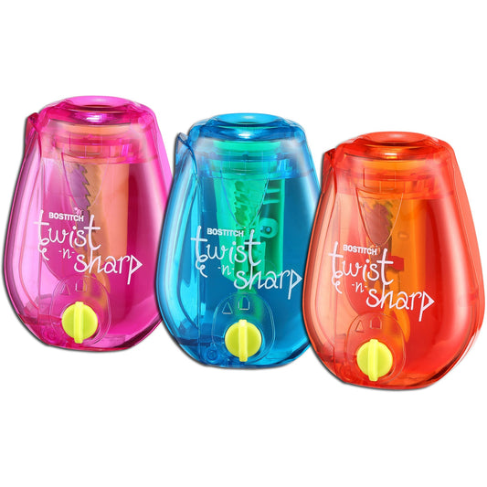 Bostitch Twist-N-Sharp Pencil Sharpener Handheld BOSPS1ADJ - Assorted - Choose Quantity