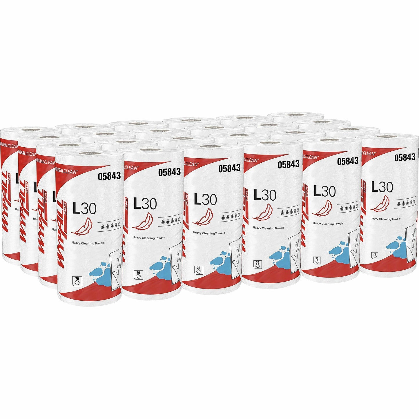 Wypall L30 Perforated Roll Wipers, Unscented, 1,680 Wipers, 24 ROLLS (KCC05843)
