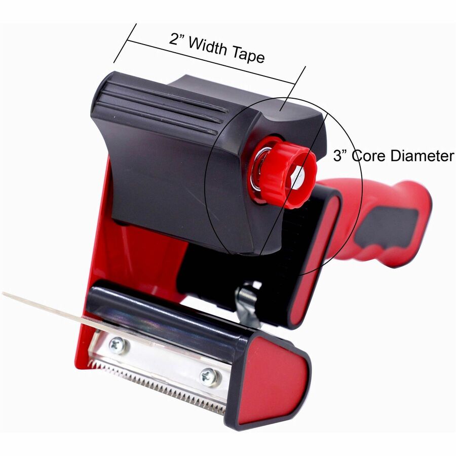 Sparco 3" Packaging Tape Dispenser, 1/EA (SPR68535), Red and Black