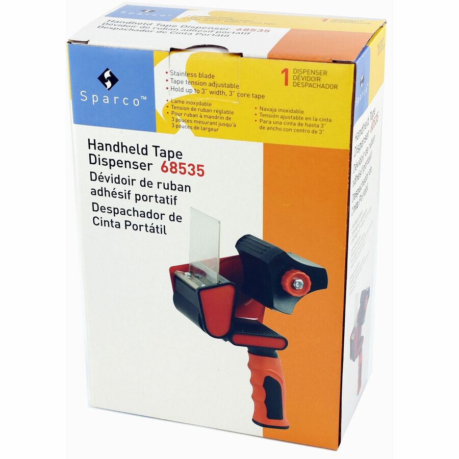 Sparco 3" Packaging Tape Dispenser, 1/EA (SPR68535), Red and Black