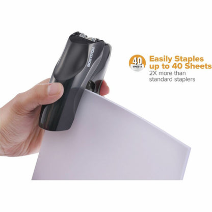 Bostitch Half Strip Flat Clinch Stapler – Staples up to 40 Sheets, Black (BOSB175BLK)