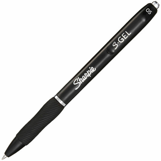 Sharpie S-Gel Pens, Fine Point (0.5mm), Black Ink, Retractable, 3 Pack (2096145)