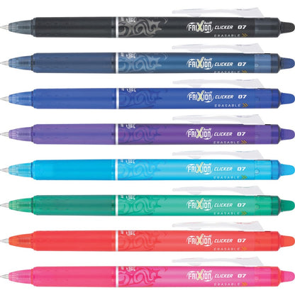 Pilot FriXion Erasable Gel Pens – 0.7mm Fine Point, Retractable, Assorted Colors, 8-Pack