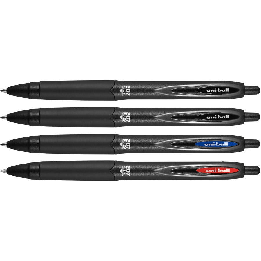 uni-ball 207 Plus+ Retractable Gel Pens, Medium Point, 0.7mm, Assorted Ink, 4pk (70458)