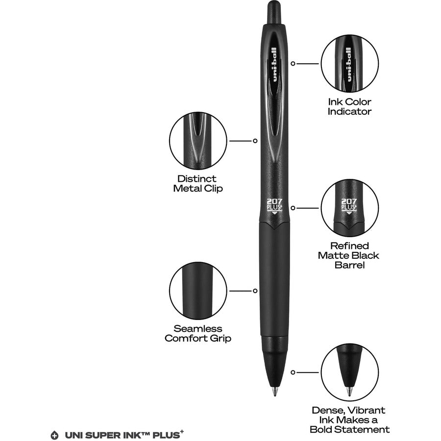 uniball 6pk 207 Plus+ Gel Pen 0.7mm Medium Point Multicolored Ink