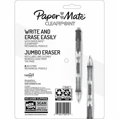 Paper Mate Clearpoint Mechanical Pencils 0.7 mm Lead - Assorted Barrel - 6 / Pack