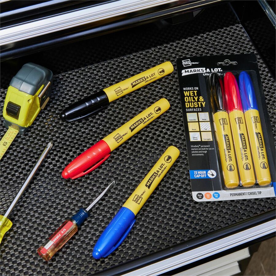 Avery Marks A Lot UltraDuty Markers, Chisel Tip, 3 Assorted Markers (29864)