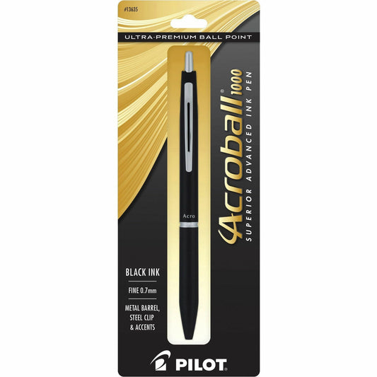 PILOT Acroball 1000 Ultra-Premium Retractable Ball Point Pen, BlackInk, 1 pen