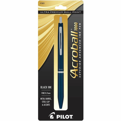 PILOT Acroball 1000 Ultra-Premium Retractable Ball Point Pen, Black Ink, 1 pen