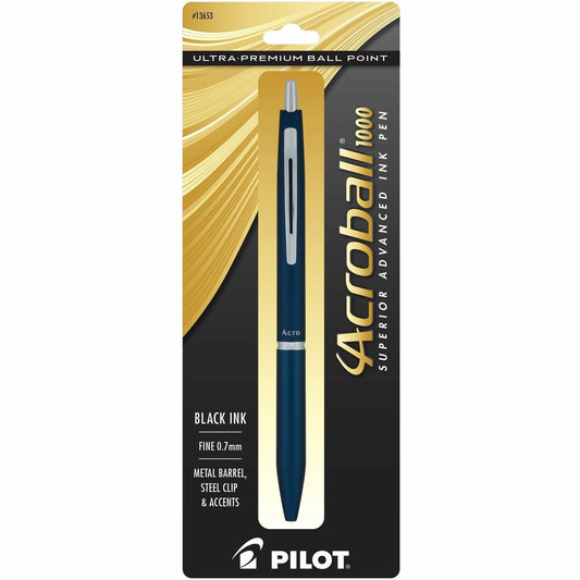PILOT Acroball 1000 Ultra-Premium Retractable Ball Point Pen, Black Ink, 1 pen