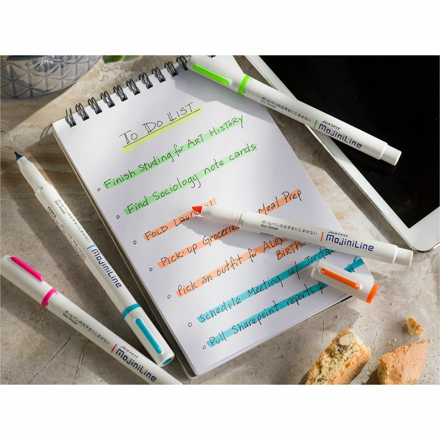 Zebra Pen Mojini Highlighter Set, Soft Chisel Tip, Assorted Colors, 5Pk (70205)