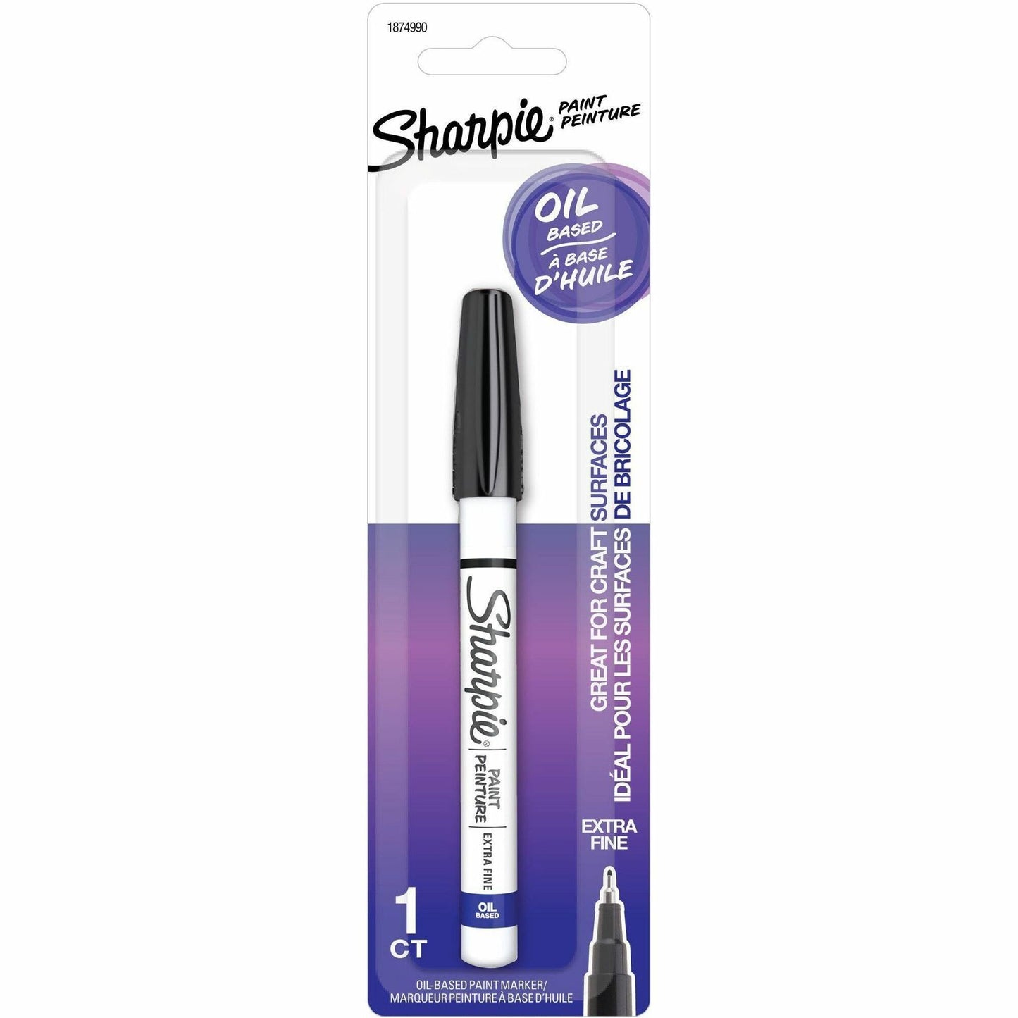 Sharpie Oil-Based Paint Marker, Black Ink, Extra Fine Tip, Pack of 1 SAN1874990