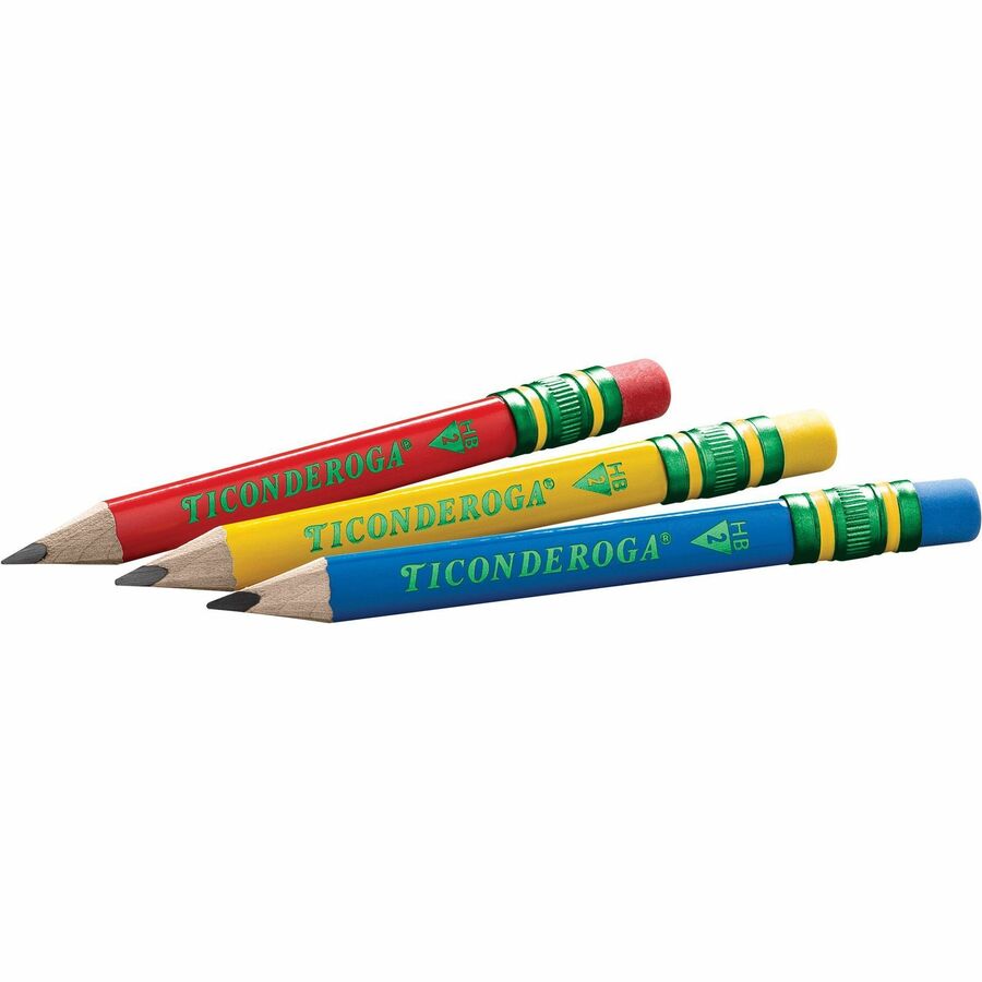 Dixon My First Short Pencils, Triangular Grip, Assorted Barrels, 12 Pack (X33112)