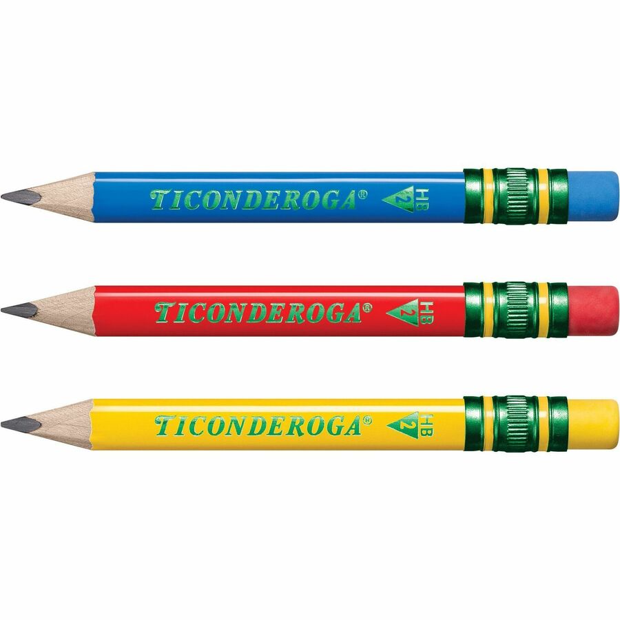 Dixon My First Short Pencils, Triangular Grip, Assorted Barrels, 12 Pack (X33112)