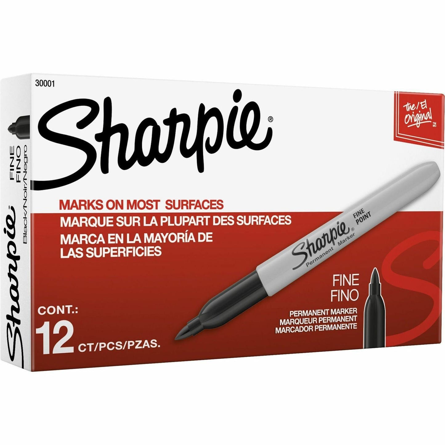 Sharpie Fine Tip Permanent Markers – Black, Dozen (30001B)