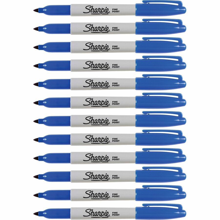 Sharpie Permanent Marker, Fine Point, Blue, 1 Dozen (30003B)