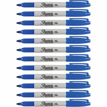 Sharpie Permanent Marker, Fine Point, Blue, 1 Dozen (30003B)