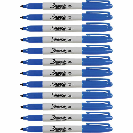 Sharpie Permanent Marker, Fine Point, Blue, 1 Dozen (30003B)