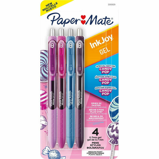 Paper Mate InkJoy Gel Pens, Candy Pop Colors, Medium (0.7mm) Point, 4 Count