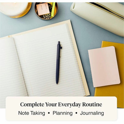 Uniball Zento Liquid Gel Ink Retractable Pens, Medium Point (0.7mm), Muted Barrels, Black Ink, Dozen