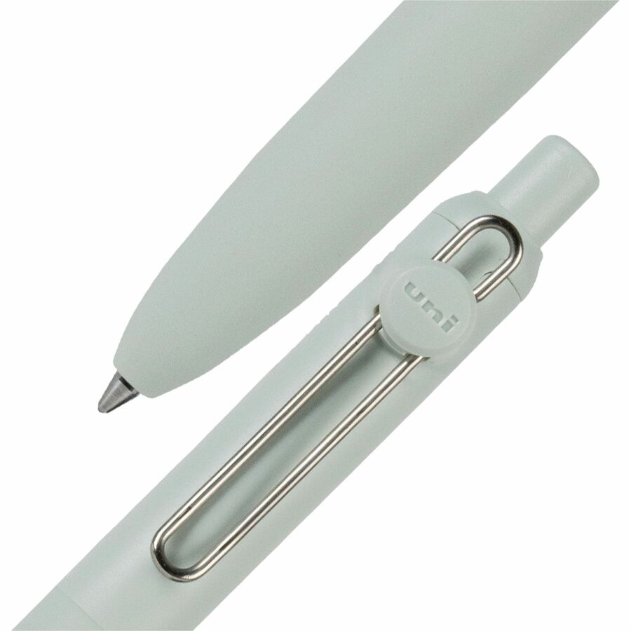 Uniball Zento Gel Pen, Retractable, Medium 0.7 mm, Black Ink, Assorted Barrel Colors, Dozen