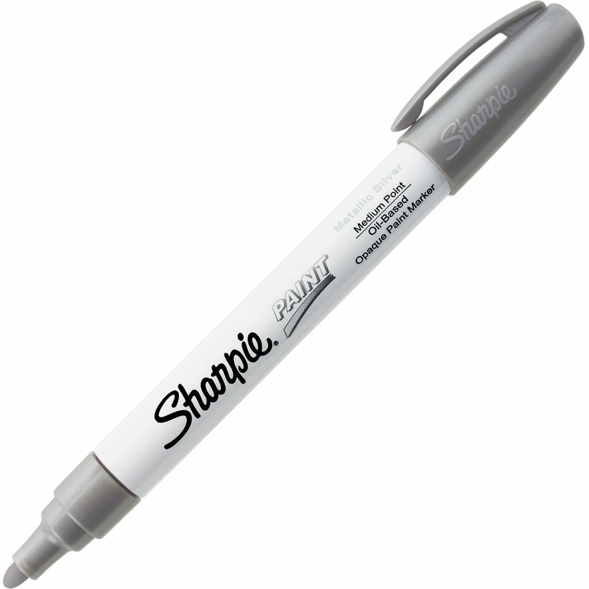 35560 Sharpie Oil-Based Paint Marker, Silver Ink, Medium Tip, Pack of 1