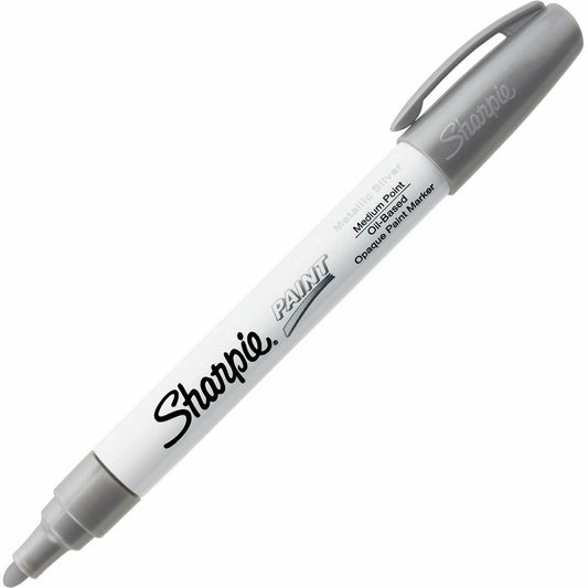 35560 Sharpie Oil-Based Paint Marker, Silver Ink, Medium Tip, Pack of 1
