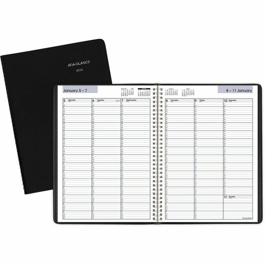 AT-A-GLANCE 2026 Weekly Appointment Book, 8" x 11", Large, Black (G5200026)