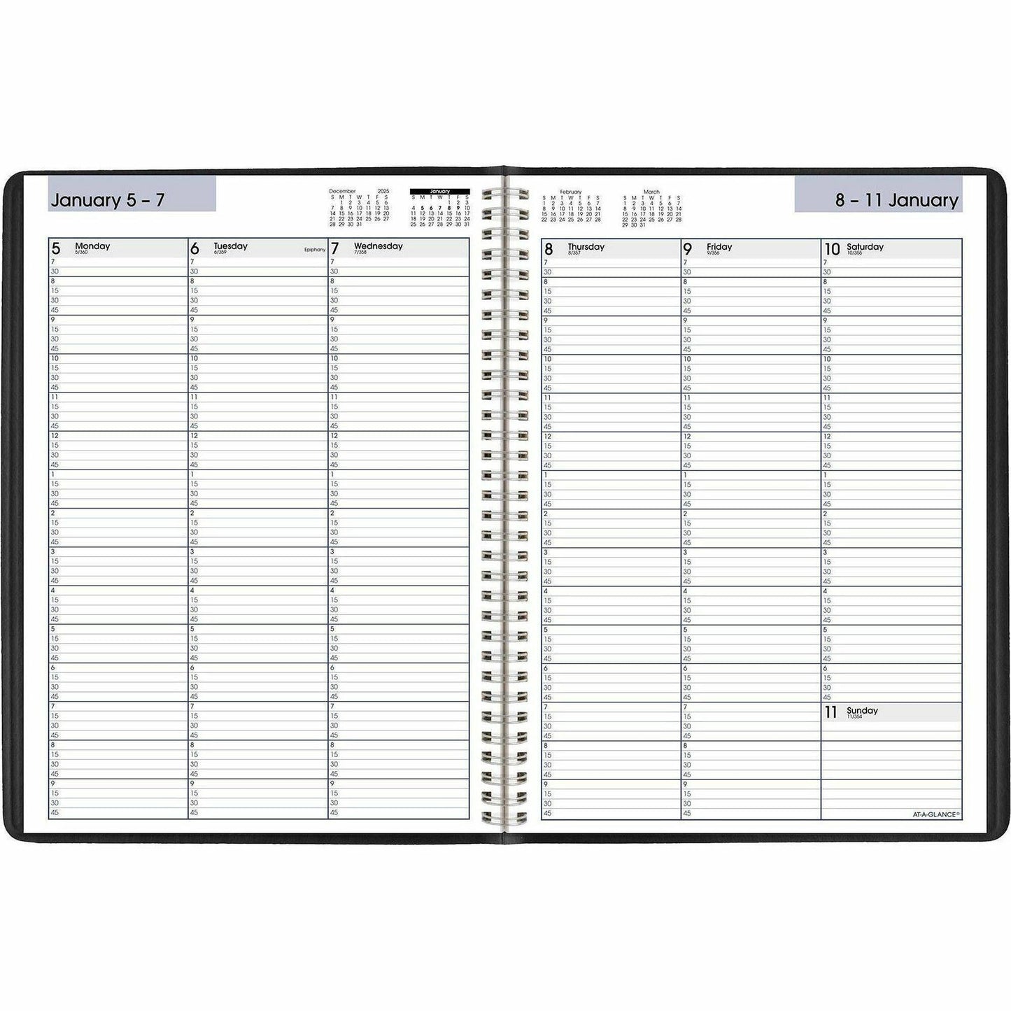 AT-A-GLANCE 2026 Weekly Appointment Book, 8" x 11", Large, Black (G5200026)