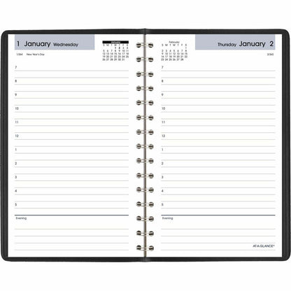 AT-A-GLANCE 2026 Appointment Book Planner, Daily, 5" x 8", Small, Hourly, DayMinder, Black (SK440026)