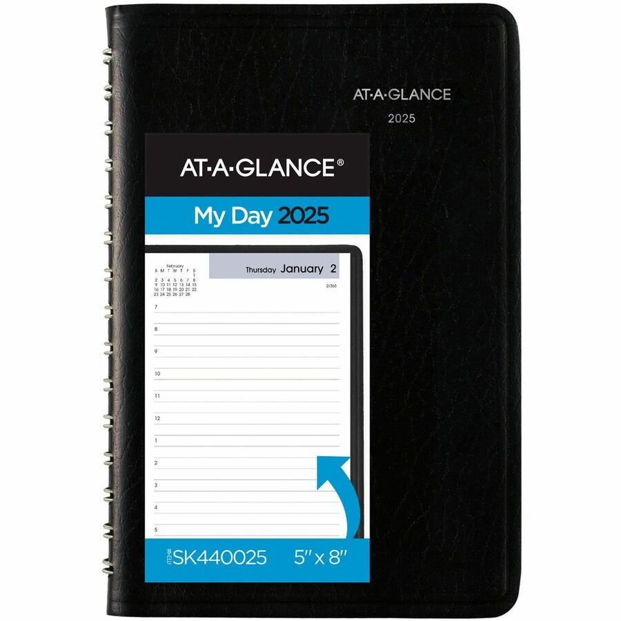 AT-A-GLANCE 2026 Appointment Book Planner, Daily, 5" x 8", Small, Hourly, DayMinder, Black (SK440026)