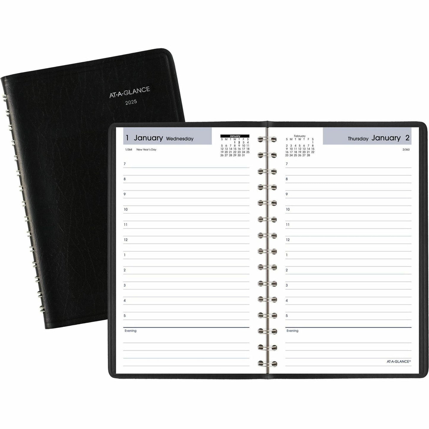 AT-A-GLANCE 2026 Appointment Book Planner, Daily, 5" x 8", Small, Hourly, DayMinder, Black (SK440026)